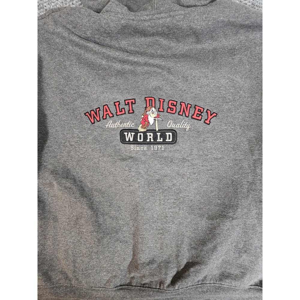 Walt Disney Resort 1937 Grumpy Gray Sweatshirt Hoodie Full Zip Adult Men Size XL